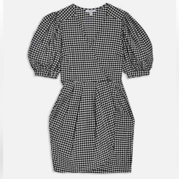 TOPSHOP NEW Gingham Wrap Tulip Dress - Picture 2 of 7